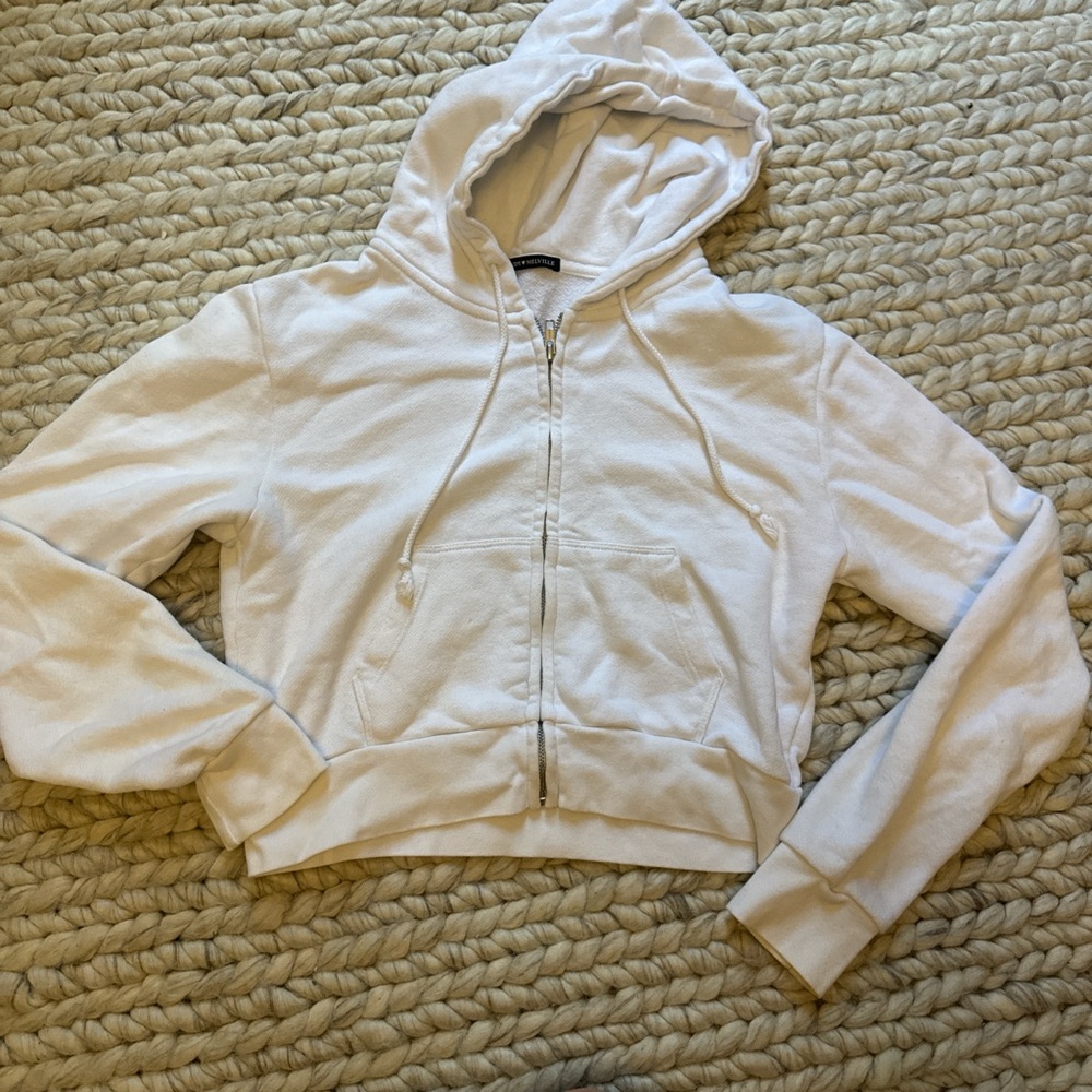 Cropped white hoodie Brandy One size